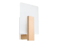 Lámparas de pared Nappo escandinavo de madera/vidrio - 1 fuentes luminosas 3000K - L.16 x A.30,5 cm - madera natural