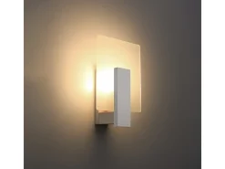 Lámparas de pared Nappo escandinavo de madera/vidrio - 1 fuentes luminosas 4000K - L.16 x A.30,5 cm - blanco