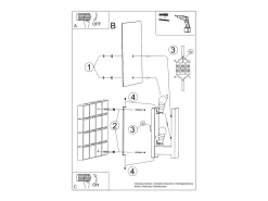 Lámparas de pared Nappo escandinavo de madera/vidrio - 1 fuentes luminosas 4000K - L.16 x A.30,5 cm - blanco