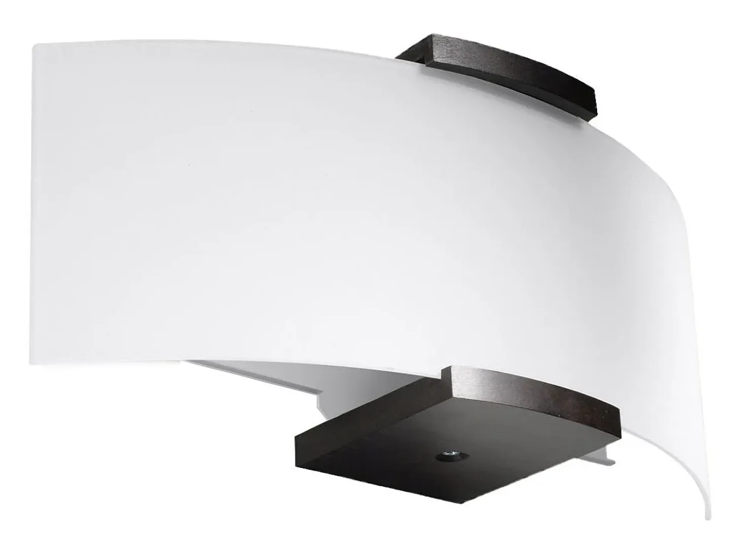 Lámparas de pared Nerilo moderno de madera/vidrio - 2 fuentes luminosas 3000K - L.33 x A.14 cm - wengué/blanco