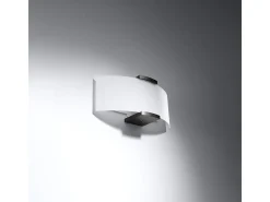 Lámparas de pared Nerilo moderno de madera/vidrio - 2 fuentes luminosas 3000K - L.33 x A.14 cm - wengué/blanco