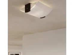Lámparas de pared Nerilo moderno de madera/vidrio - 2 fuentes luminosas 3000K - L.33 x A.14 cm - wengué/blanco