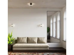 Lámparas de pared Nerilo moderno de madera/vidrio - 2 fuentes luminosas 4000K - L.33 x A.14 cm - wengué/blanco