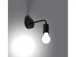 Lámparas De Pared Norah Moderno De Acero - 1 Fuentes Luminosas - L.19 X A.14,5 Cm - Negro