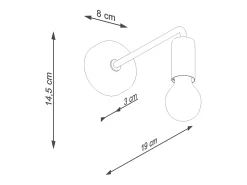 Lámparas De Pared Norah Moderno De Acero - 1 Fuentes Luminosas - L.19 X A.14,5 Cm - Negro