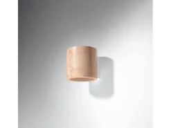 Lámparas De Pared Orbis Escandinavo De Madera - 1 Fuentes Luminosas - L.10 X A.10 Cm - Madera Natural
