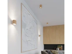 Lámparas De Pared Orbis Escandinavo De Madera - 1 Fuentes Luminosas - L.10 X A.10 Cm - Madera Natural