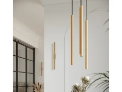Lámparas De Pared Pastelo Moderno De Acero - 2 Fuentes Luminosas - L.2,5 X A.50 Cm - Dorado