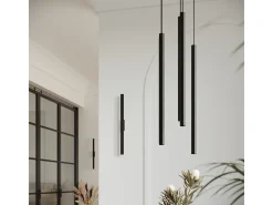 Lámparas De Pared Pastelo Moderno De Acero - 2 Fuentes Luminosas - L.2,5 X A.50 Cm - Negro