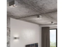 Lámparas de pared Quadx maxi moderno de aluminio - 2 fuentes luminosas 4000K - L.20 x A.10 cm - negro