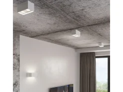 Lámparas de pared Quadx maxi moderno de aluminio - 2 fuentes luminosas 4000K - L.20 x A.10 cm - blanco