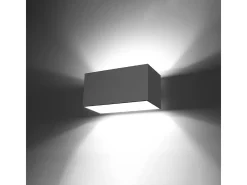 Lámparas de pared Quadx maxi moderno de aluminio - 2 fuentes luminosas 4000K - L.20 x A.10 cm - gris