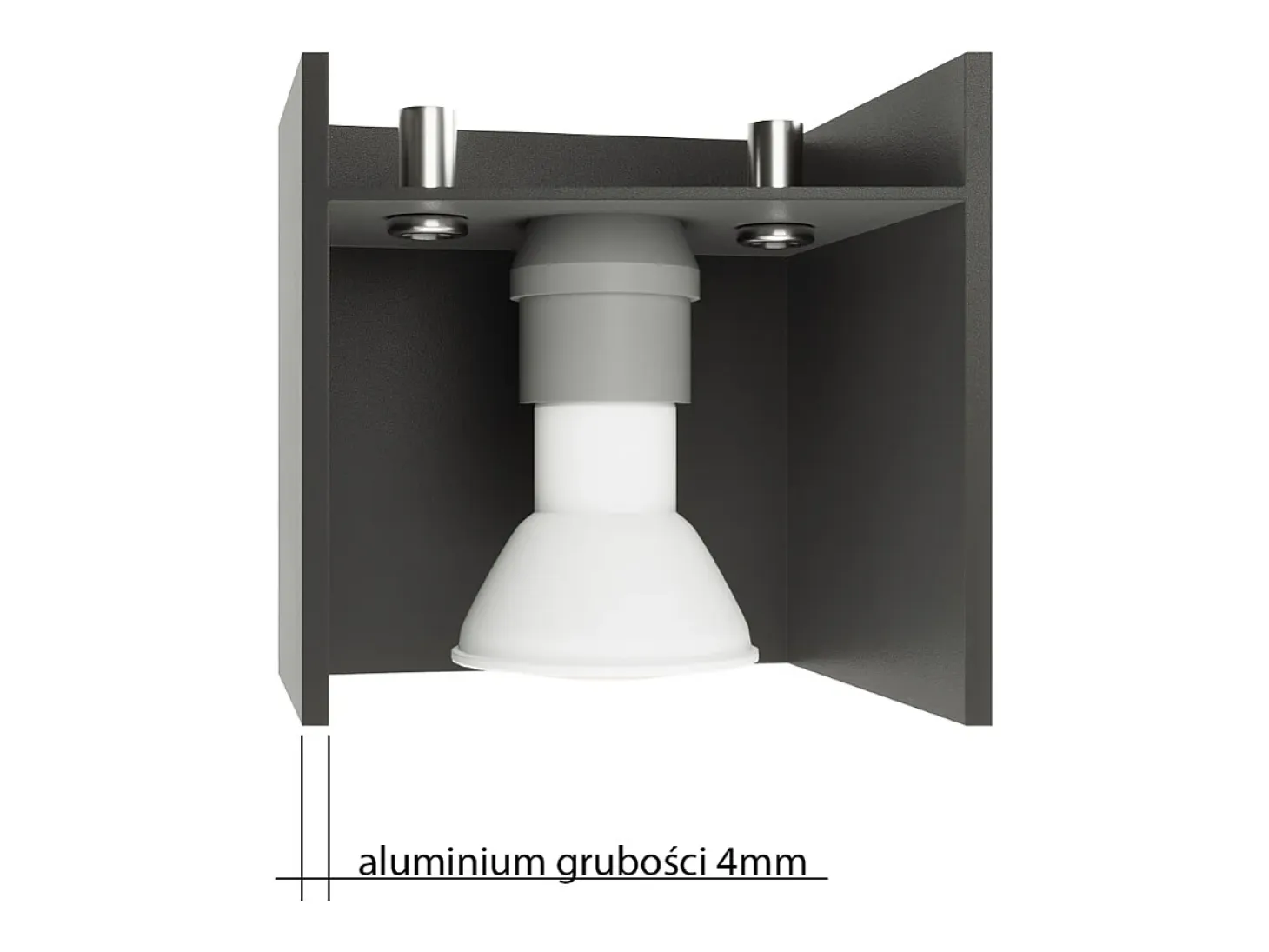 Lámparas de pared Quadx maxi moderno de aluminio - 2 fuentes luminosas 3000K - L.20 x A.10 cm - negro