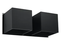 Lámparas de pared Quadx moderno de aluminio - 2 fuentes luminosas 4000K - L.26 x A.11 cm - negro