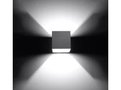 Lámparas de pared Quadx moderno de aluminio - 1 fuentes luminosas 4000K - L.10 x A.10 cm - gris