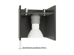 Lámparas de pared Quadx moderno de aluminio - 1 fuentes luminosas 4000K - L.10 x A.10 cm - gris