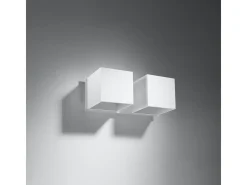 Lámparas de pared Quadx moderno de aluminio - 2 fuentes luminosas 3000K - L.26 x A.11 cm - blanco