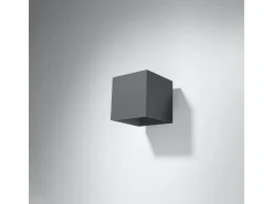 Lámparas de pared Quadx moderno de aluminio - 1 fuentes luminosas 3000K - L.10 x A.10 cm - antracita