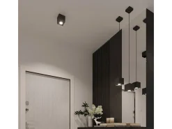 Lámparas de pared Quadx moderno de aluminio - 1 fuentes luminosas 4000K - L.10 x A.10 cm - negro