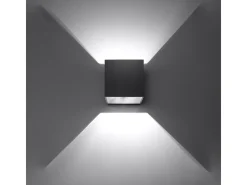 Lámparas de pared Quadx moderno de aluminio - 1 fuentes luminosas 4000K - L.10 x A.10 cm - negro