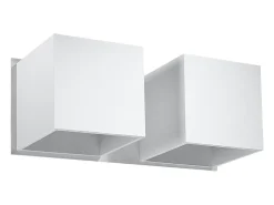 Lámparas de pared Quadx moderno de aluminio - 2 fuentes luminosas 4000K - L.26 x A.11 cm - blanco