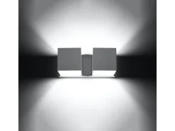 Lámparas de pared Quadx moderno de aluminio - 2 fuentes luminosas 4000K - L.26 x A.11 cm - blanco