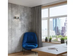 Lámparas de pared Quadx moderno de aluminio - 2 fuentes luminosas 4000K - L.26 x A.11 cm - gris