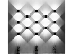 Lámparas de pared Quadx moderno de aluminio - 1 fuentes luminosas 4000K - L.10 x A.10 cm - blanco