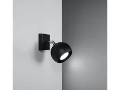 Lámparas de pared Rayis moderno de acero - 1 fuentes luminosas 4000K - L.10 x A.10 cm - negro
