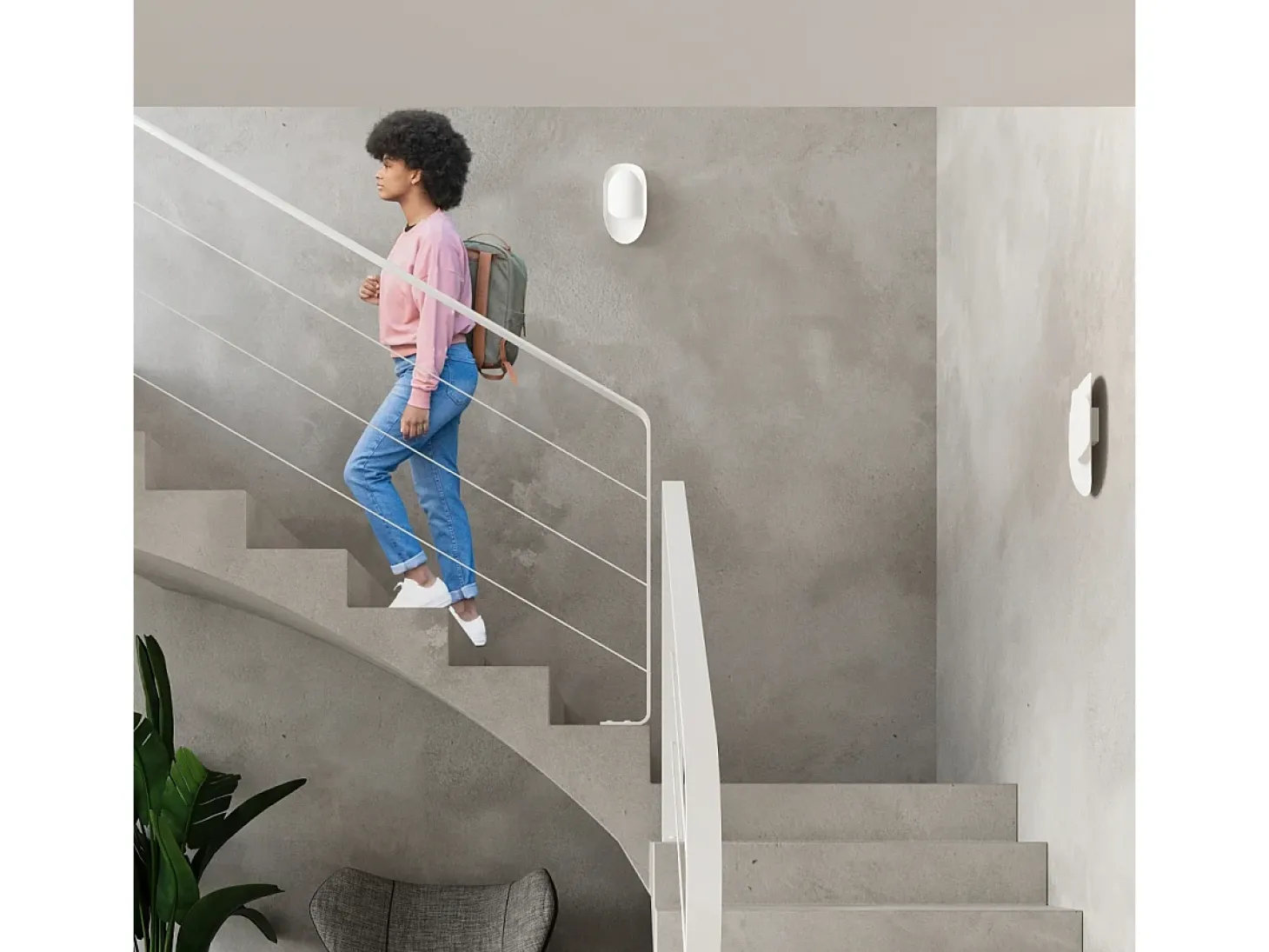 Lámparas de pared Revon moderno de acero - 1 fuentes luminosas 3000K - L.13 x A.30 cm - blanco
