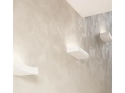 Lámparas de pared Shira moderno de cerámica - 2 fuentes luminosas 4000K - L.36 x A.4,5 cm - blanco
