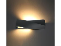 Lámparas de pared Sigmonix moderno de cerámica/vidrio - 1 fuentes luminosas 4000K - L.42 x A.14 cm - gris