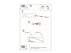 Lámparas de pared Sigmonix mini moderno de cerámica/vidrio - 1 fuentes luminosas 4000K - L.35 x A.12 cm - blanco