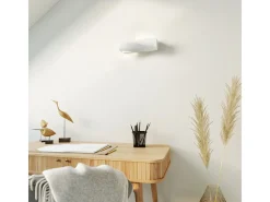 Lámparas de pared Sigmonix mini moderno de cerámica/vidrio - 1 fuentes luminosas 4000K - L.35 x A.12 cm - blanco