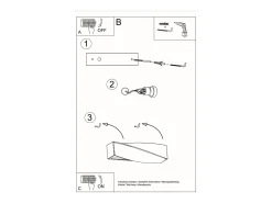 Lámparas de pared Sigmonix moderno de cerámica/vidrio - 1 fuentes luminosas 3000K - L.42 x A.14 cm - negro