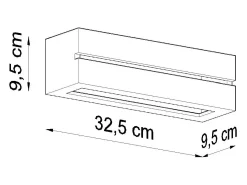 Lámparas de pared Solara line moderno de cerámica - 1 fuentes luminosas 3000K - L.32,5 x A.9,5 cm - blanco
