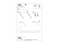Lámparas de pared Solara moderno de hormigón/vidrio - 2 fuentes luminosas 3000K - L.50 x A.10 cm - gris