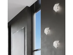 Lámparas de pared Solara moderno de acero - 2 fuentes luminosas 3000K - L.27 x A.25 cm - blanco