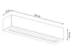 Lámparas de pared Solara moderno de hormigón/vidrio - 2 fuentes luminosas 4000K - L.50 x A.10 cm - gris