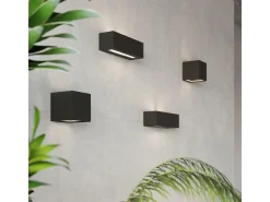 Lámparas de pared Solara moderno de cerámica/vidrio - 1 fuentes luminosas 4000K - L.32,5 x A.9,5 cm - negro