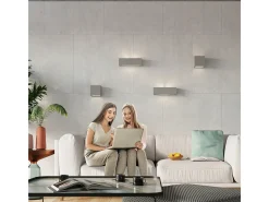 Lámparas de pared Solara moderno de cerámica/vidrio - 1 fuentes luminosas 3000K - L.32,5 x A.9,5 cm - gris