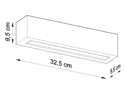 Lámparas de pared Solara moderno de cerámica/vidrio - 1 fuentes luminosas 3000K - L.32,5 x A.9,5 cm - gris