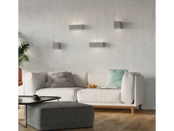 Lámparas de pared Solara moderno de cerámica/vidrio - 1 fuentes luminosas 4000K - L.32,5 x A.9,5 cm - gris