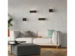 Lámparas de pared Solara moderno de cerámica/vidrio - 1 fuentes luminosas 3000K - L.32,5 x A.9,5 cm - negro