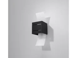 Lámparas de pared Solenix moderno de aluminio/vidrio - 1 fuentes luminosas 3000K - L.10 x A.30 cm - negro
