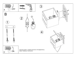 Lámparas de pared Solenix moderno de aluminio/vidrio - 1 fuentes luminosas 3000K - L.10 x A.30 cm - negro