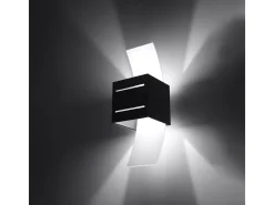 Lámparas de pared Solenix moderno de aluminio/vidrio - 1 fuentes luminosas 4000K - L.10 x A.30 cm - negro