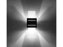 Lámparas de pared Solenix moderno de aluminio/vidrio - 1 fuentes luminosas 4000K - L.10 x A.30 cm - negro