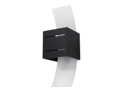 Lámparas de pared Solenix moderno de aluminio/vidrio - 1 fuentes luminosas 4000K - L.10 x A.30 cm - negro