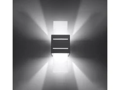 Lámparas de pared Solenix moderno de aluminio/vidrio - 1 fuentes luminosas 3000K - L.10 x A.30 cm - gris
